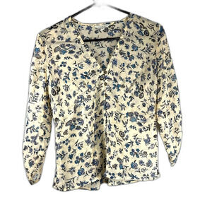 Lucky Brand Boho Floral Lightweight Blouse Size XS
